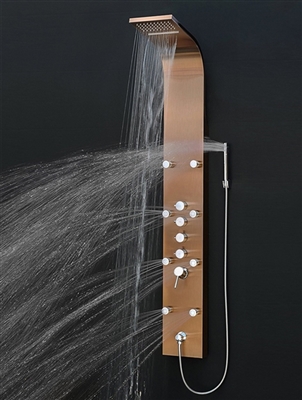 Abrantes Multi-Function Bronze Finish Wall Mount Shower Panel System